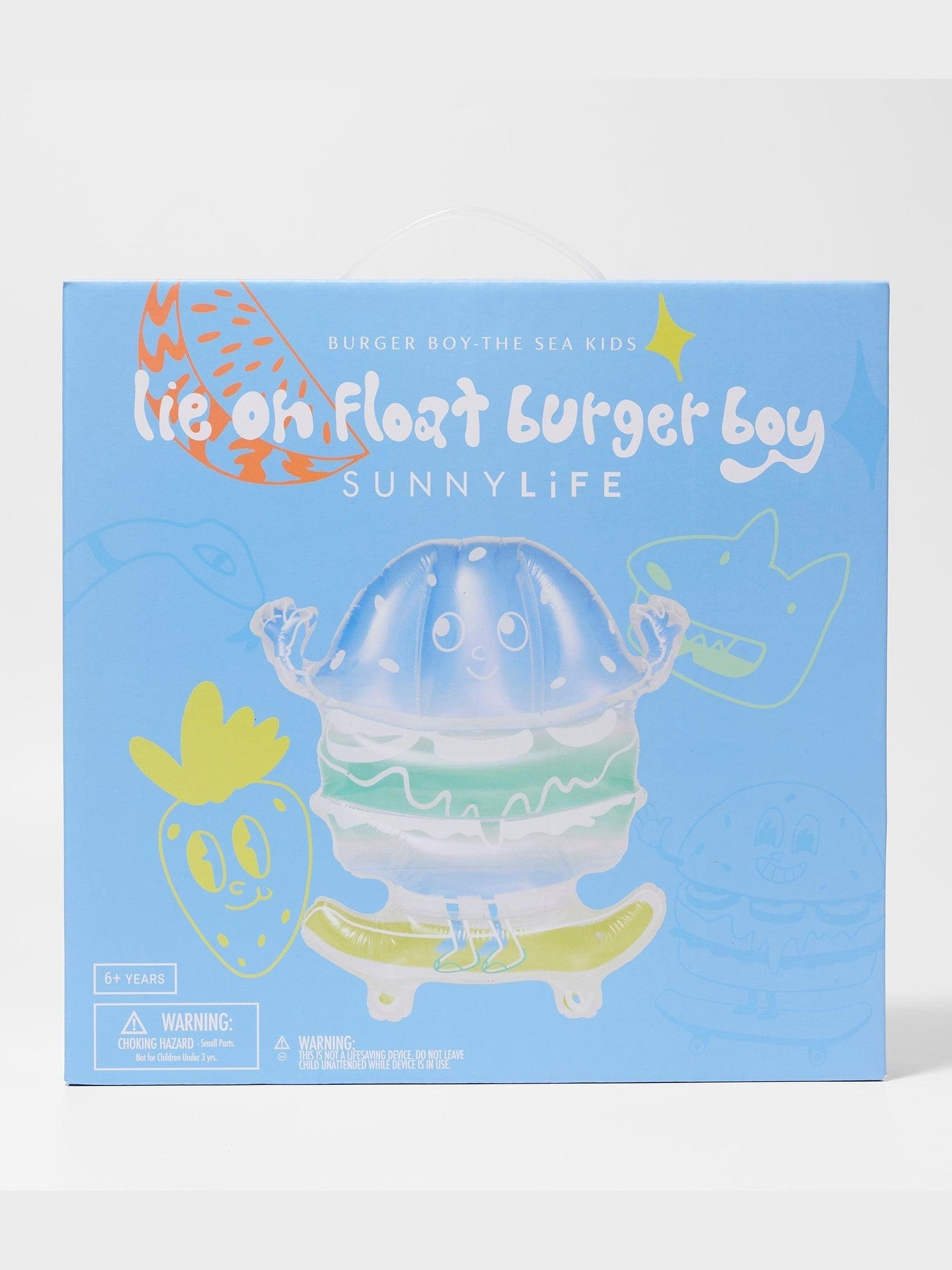 Kids lie-on float burger boy