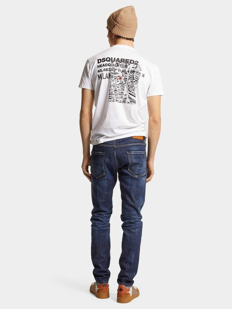 Dark clean wash cool guy jeans