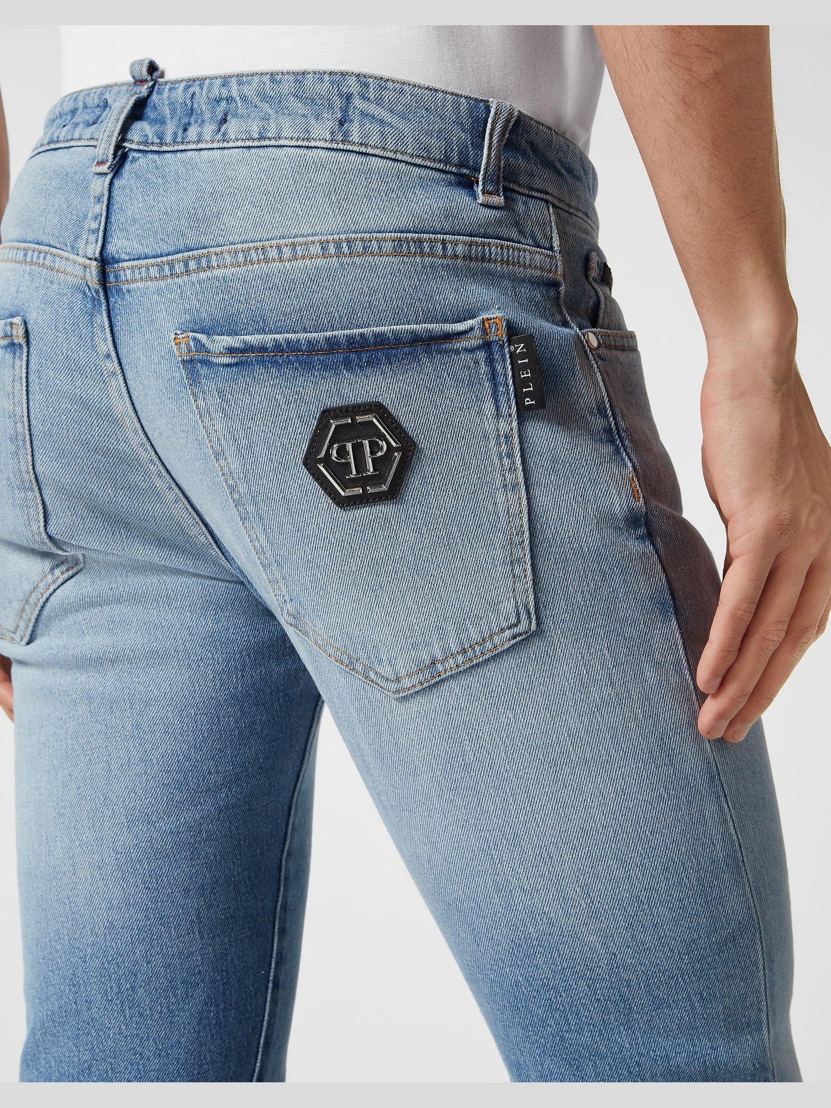 Denim trousers super straight cut premium