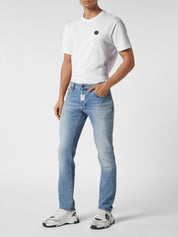 Denim trousers super straight cut premium