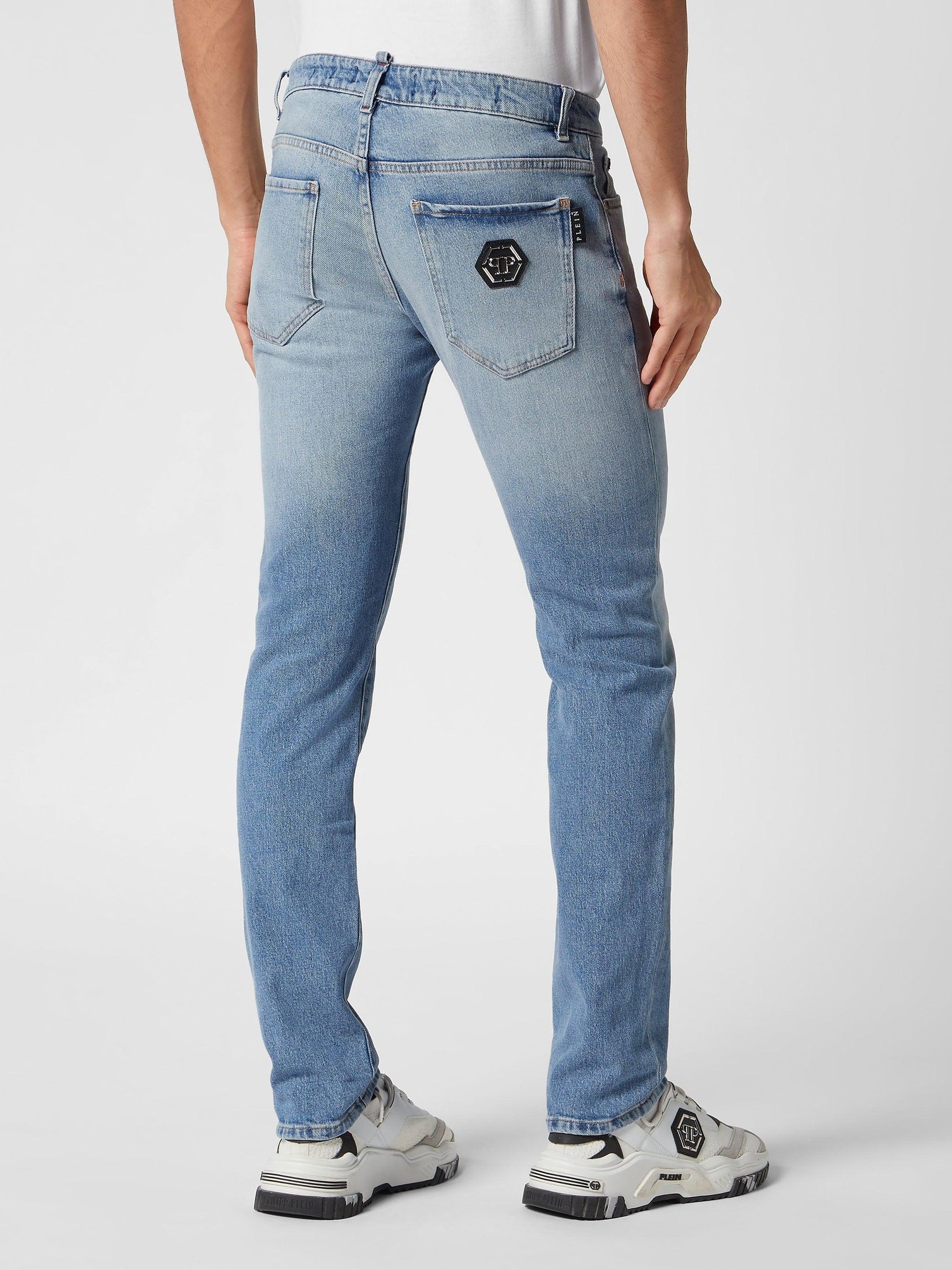 Denim trousers super straight cut premium
