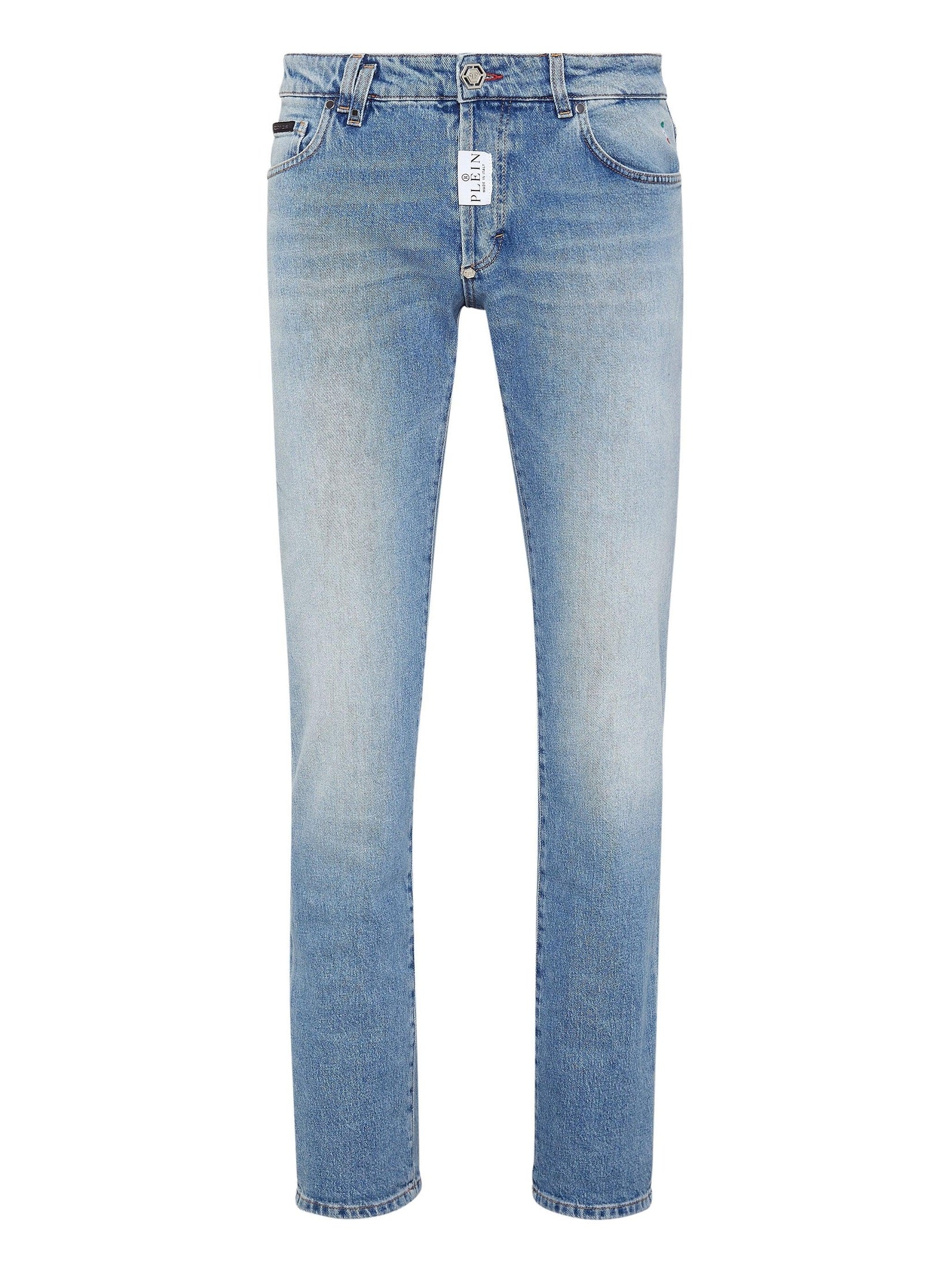 Denim trousers super straight cut premium