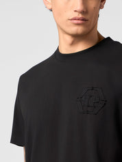 Round neck t-shirt raw edge monogram