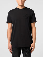 Round neck t-shirt raw edge monogram