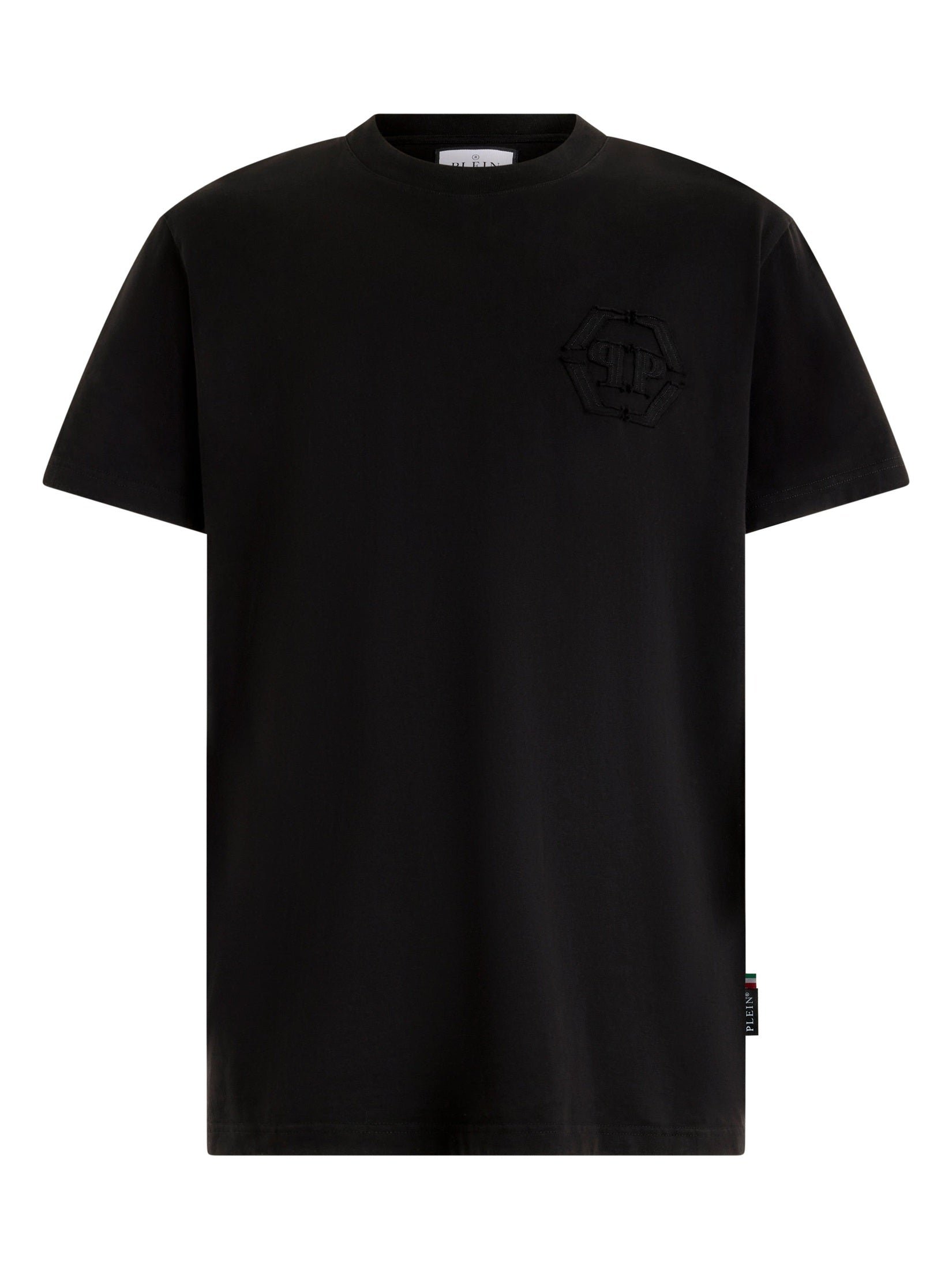 Round neck t-shirt raw edge monogram