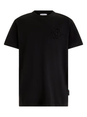 Round neck t-shirt raw edge monogram
