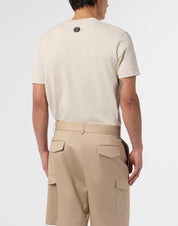 Round neck t-shirt raw edge monogram