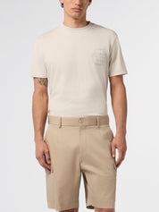 Round neck t-shirt raw edge monogram