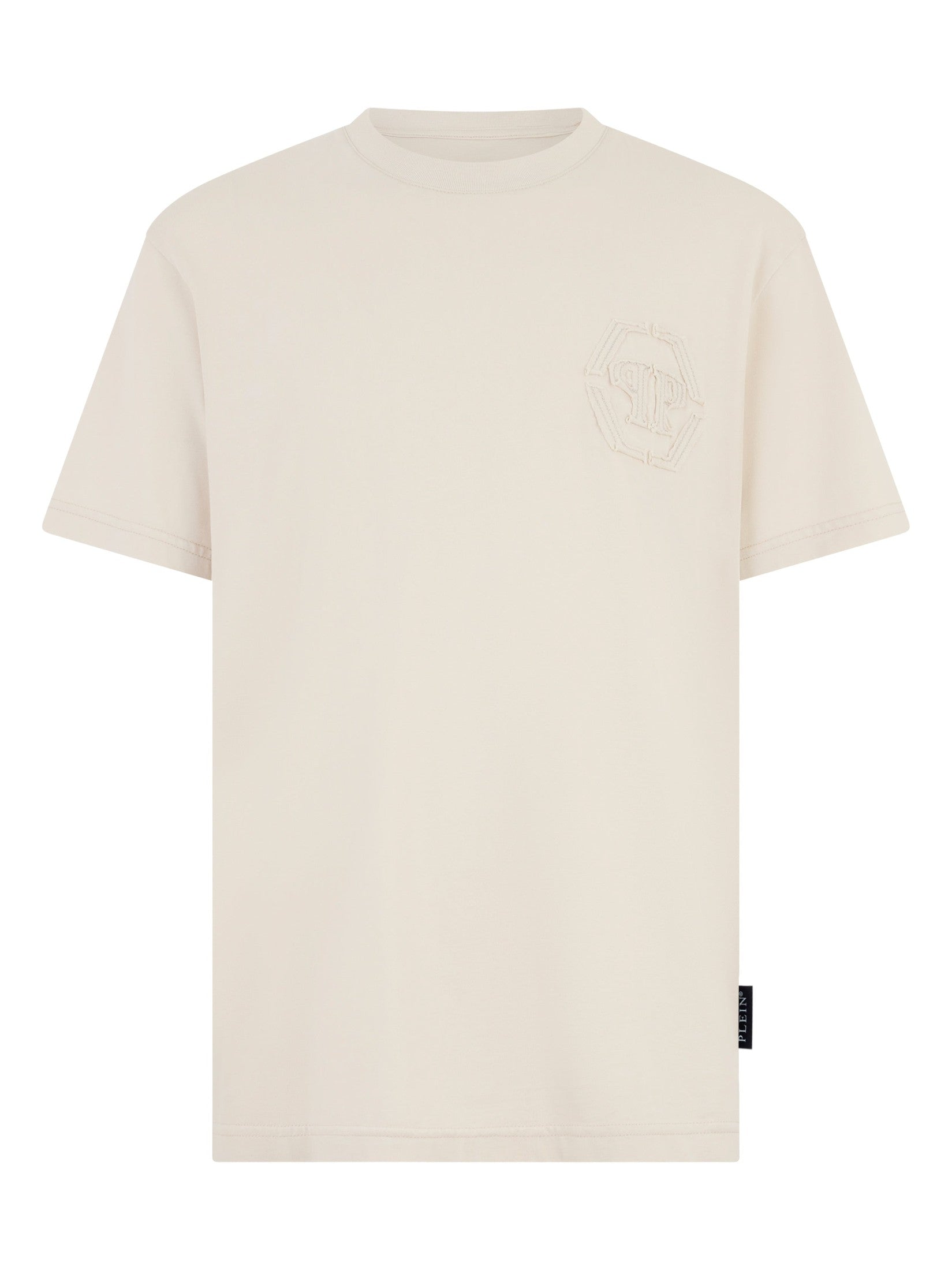 Round neck t-shirt raw edge monogram