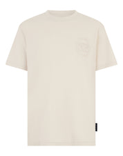 Round neck t-shirt raw edge monogram