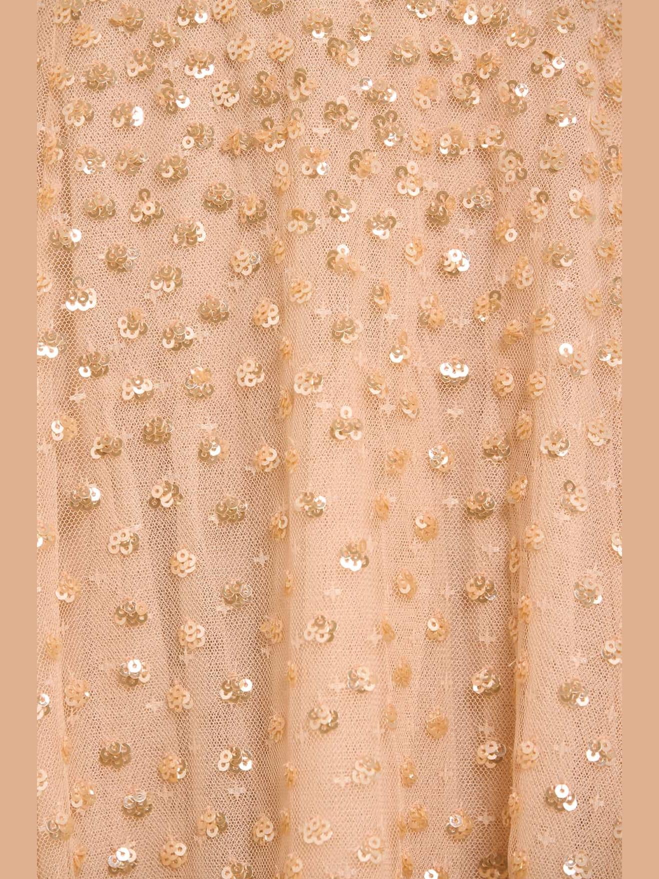 Scatter dot round neck ankle gown
