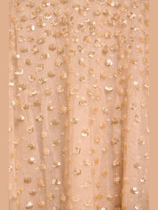 Scatter dot round neck ankle gown
