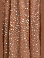 Scatter dot round neck ankle gown