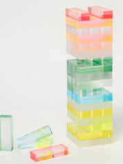 Lucite jumbling tower
