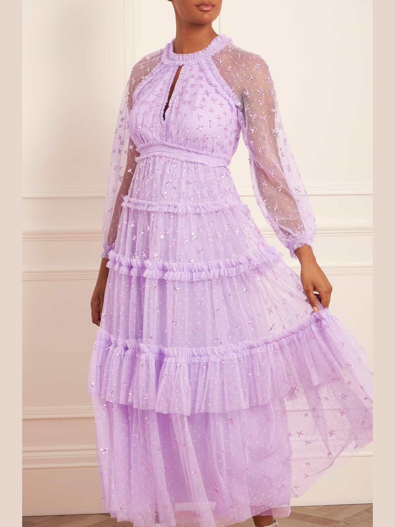 Sequin kisses ankle gown