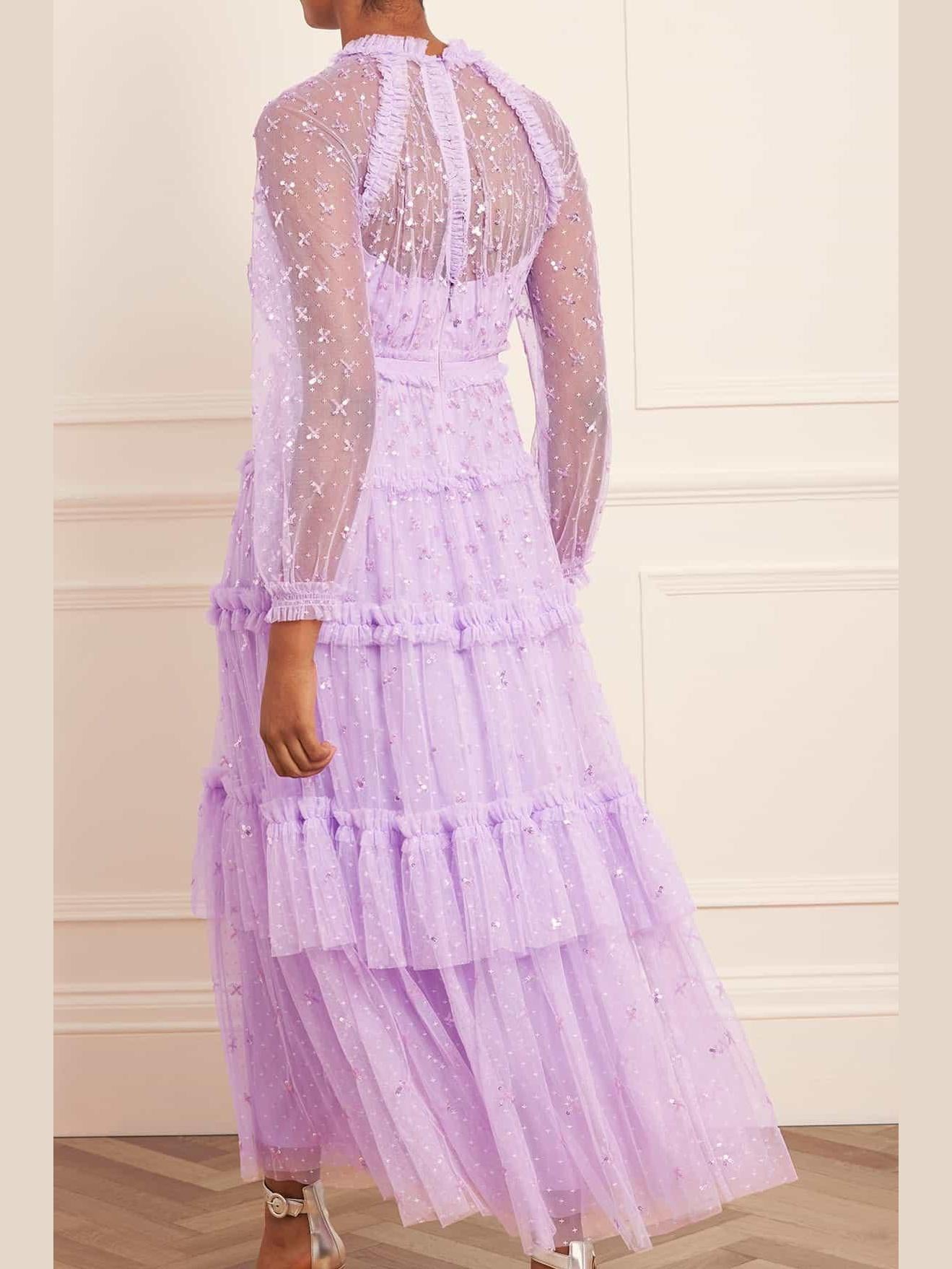 Sequin kisses ankle gown