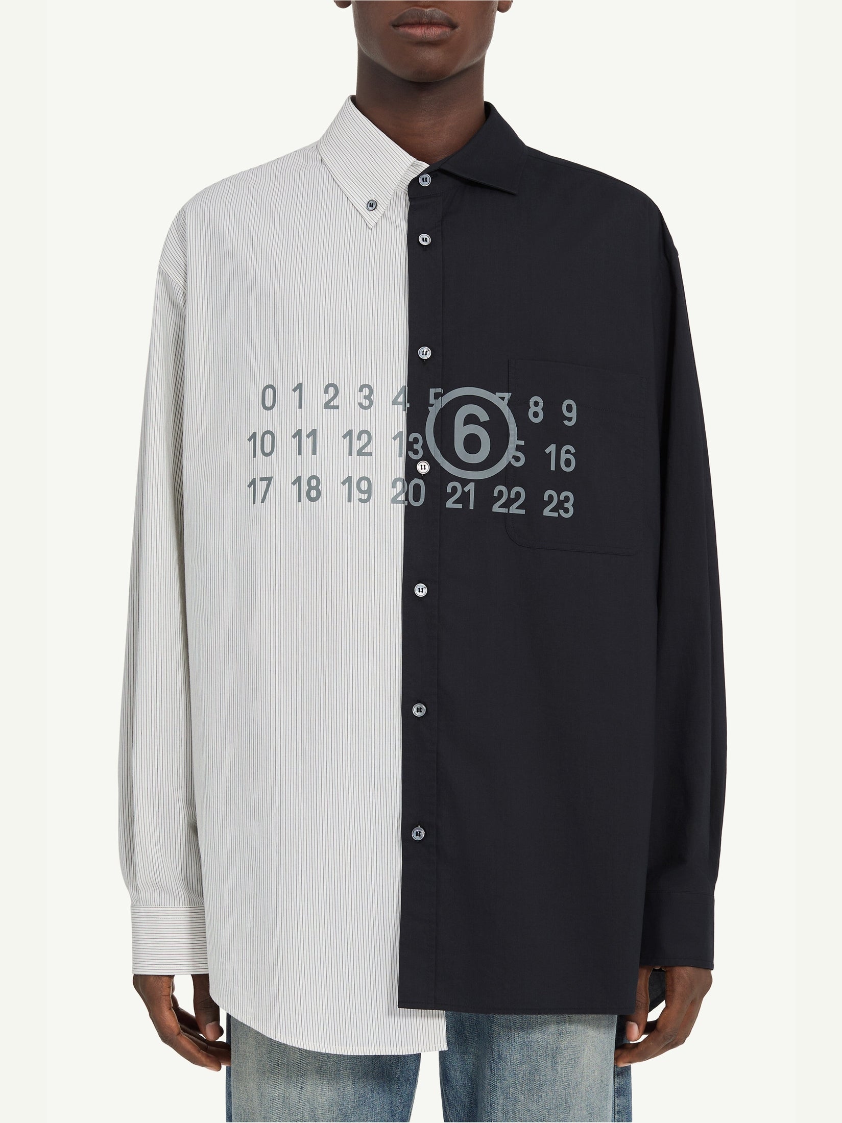 Two-Tone Cotton Poplin Shirt