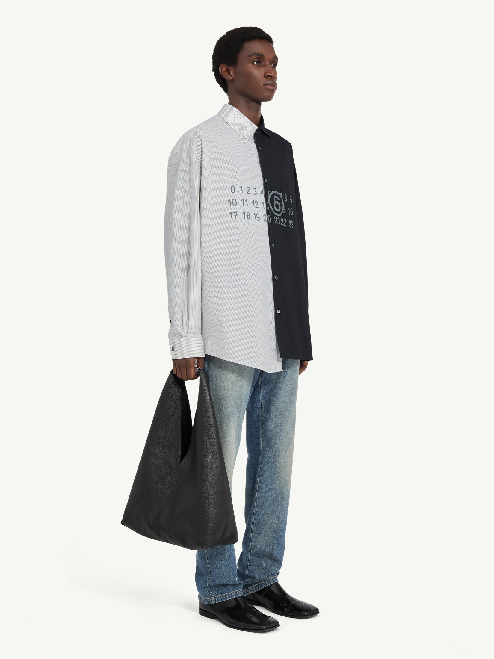 Two-Tone Cotton Poplin Shirt