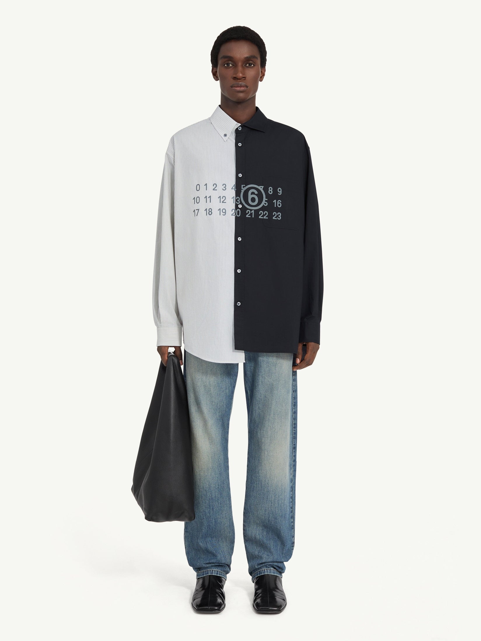 Two-Tone Cotton Poplin Shirt