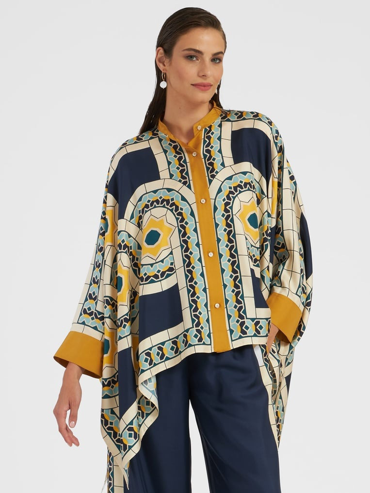 Foulard shirt (placée) silk twill pla mudejar plac