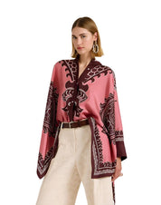 Foulard Shirt Oltrarno Placée Pink in Silk Twill