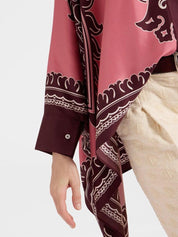 Foulard shirt oltrarno placée pink in silk twill
