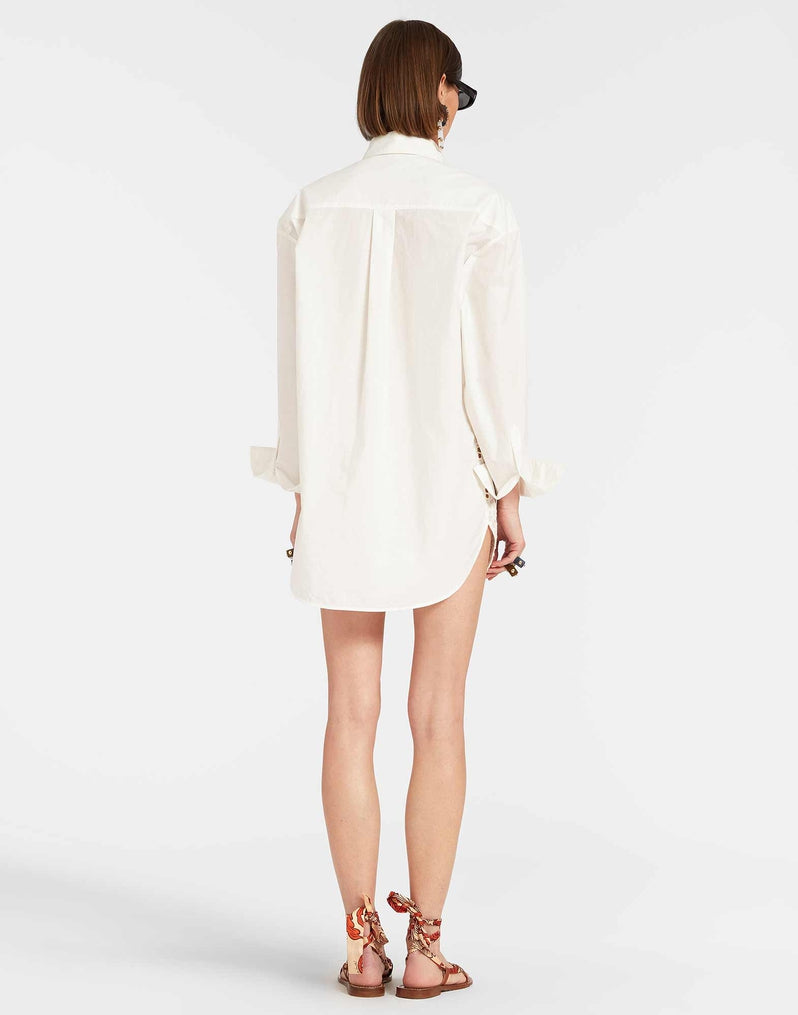 Lacey Better Than Your Boyfriend's Shirt Solid Ivory in Sangallo