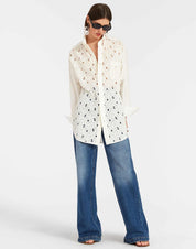 Lacey Better Than Your Boyfriend's Shirt Solid Ivory in Sangallo