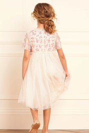 SHIMMER DITSY BODICE KIDS DRESS