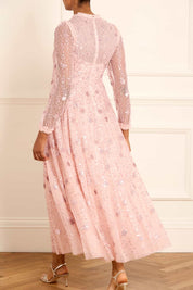 Shooting Stars Long Sleeve Ankle Gown