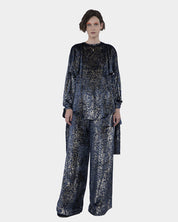 SHRENA VELVET FIL COUPÉ WING AND CUT OUT SLEEVE TOP