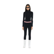 THE TRIPLE STRIPE DETAIL ZIP UP SECOND SKIN BASE LAYER IN BLACK