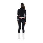 THE TRIPLE STRIPE DETAIL ZIP UP SECOND SKIN BASE LAYER IN BLACK