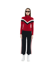 The side stripe straight leg pants in black
