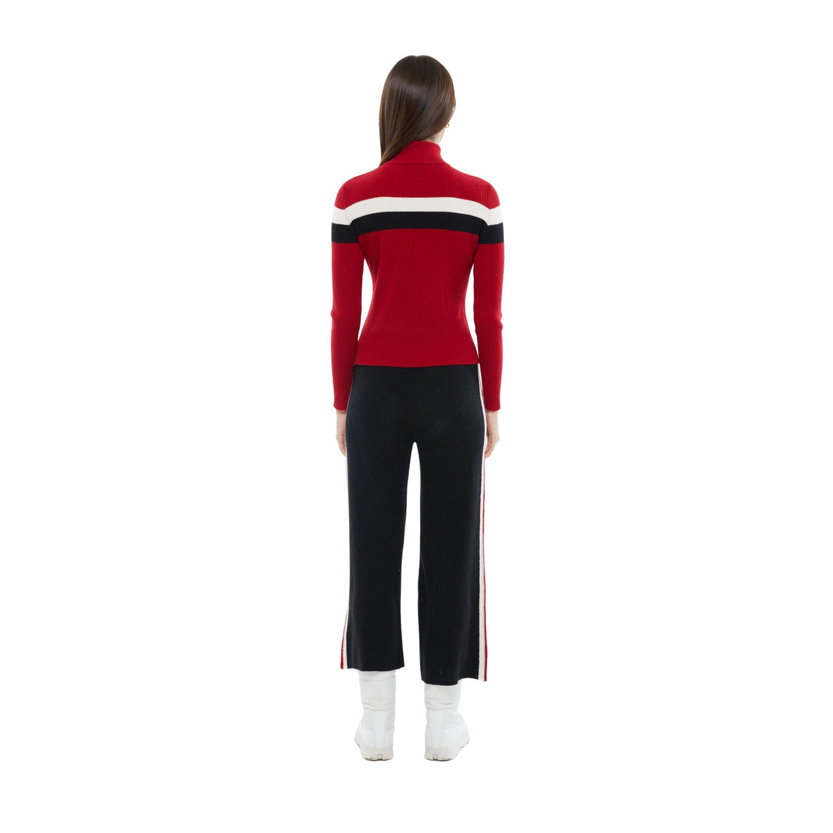 THE SIDE STRIPE STRAIGHT LEG PANTS IN BLACK