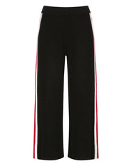 The side stripe straight leg pants in black