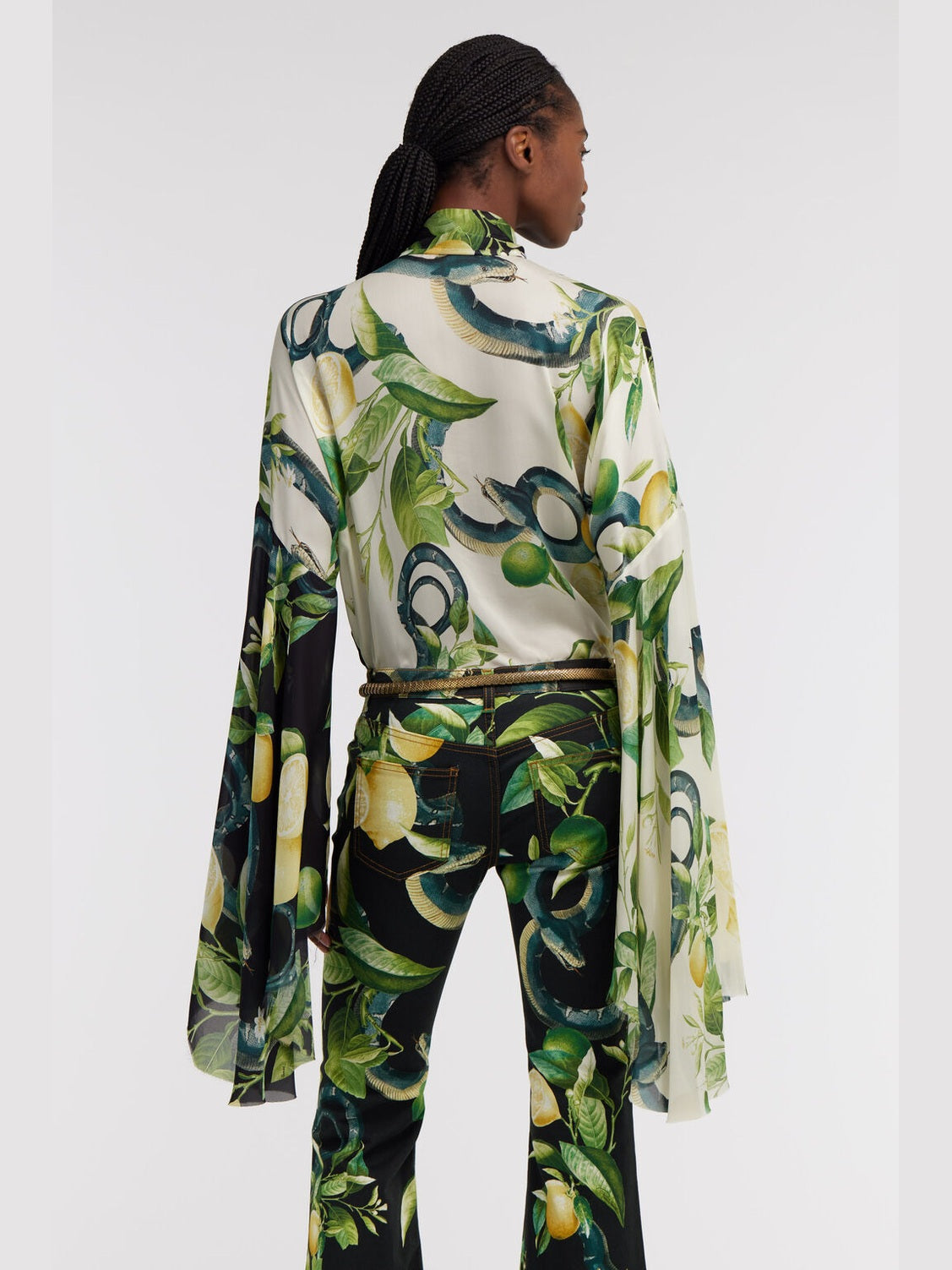Blouse with lemon print