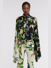 Blouse with lemon print