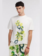 Lemon and snake print t-shirt