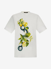 Lemon and snake print t-shirt