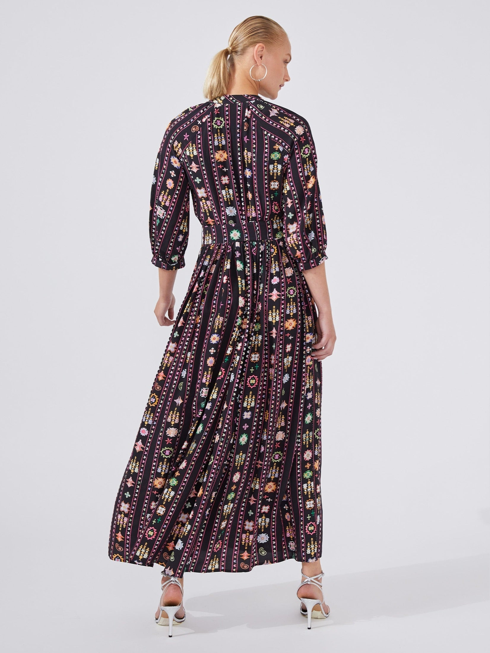 Esmeralda viscose volume maxi shirt dress