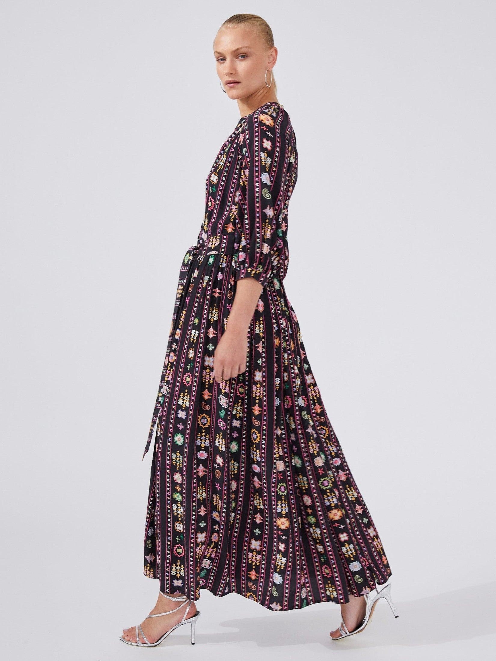 Esmeralda viscose volume maxi shirt dress