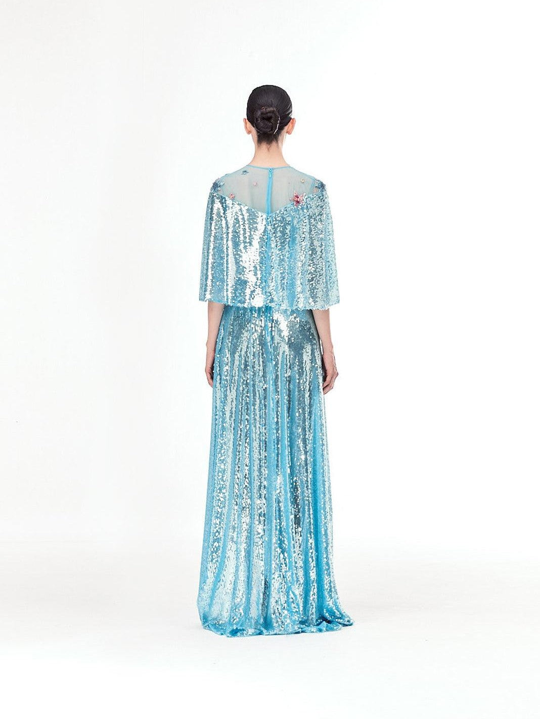 Long dress in embroidered sequins
