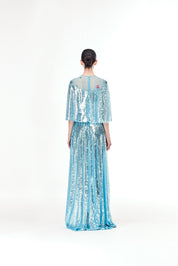 Long dress in embroidered sequins