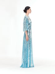 Long dress in embroidered sequins