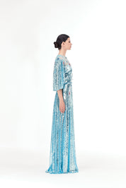 Long dress in embroidered sequins