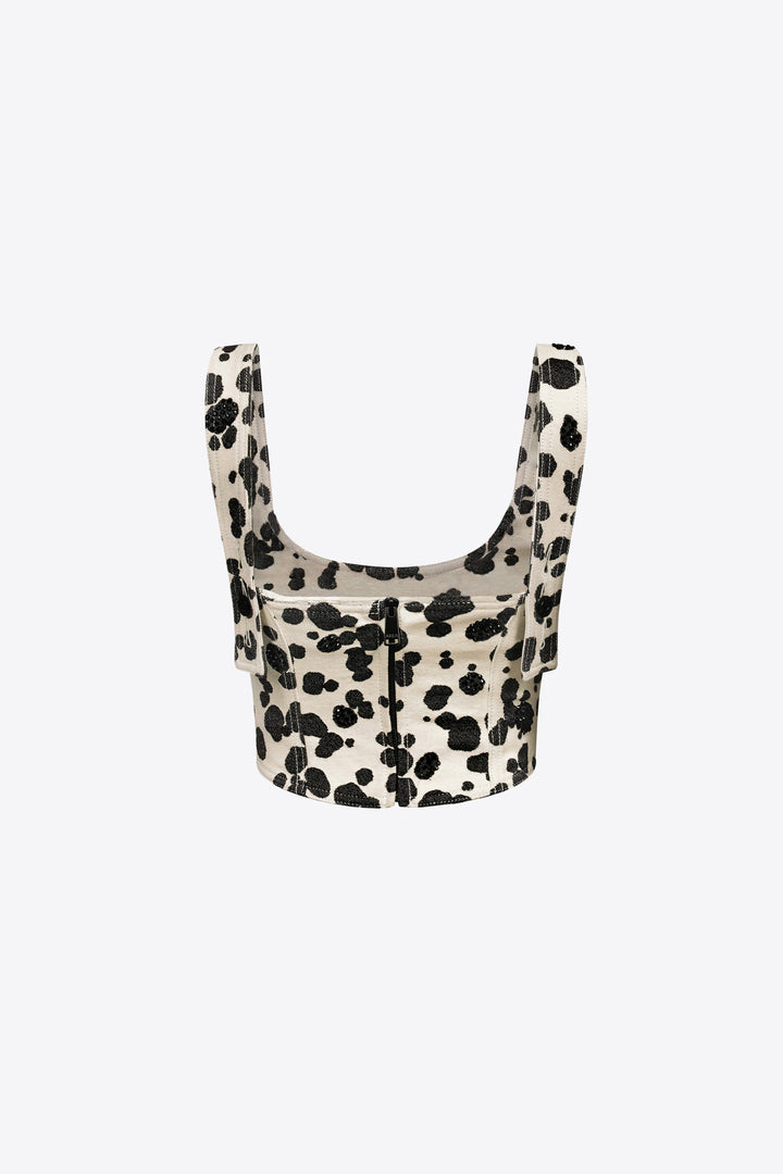 DALMATIAN DENIM CORSET TOP