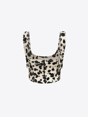 Dalmatian denim corset top