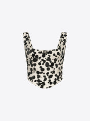 Dalmatian denim corset top