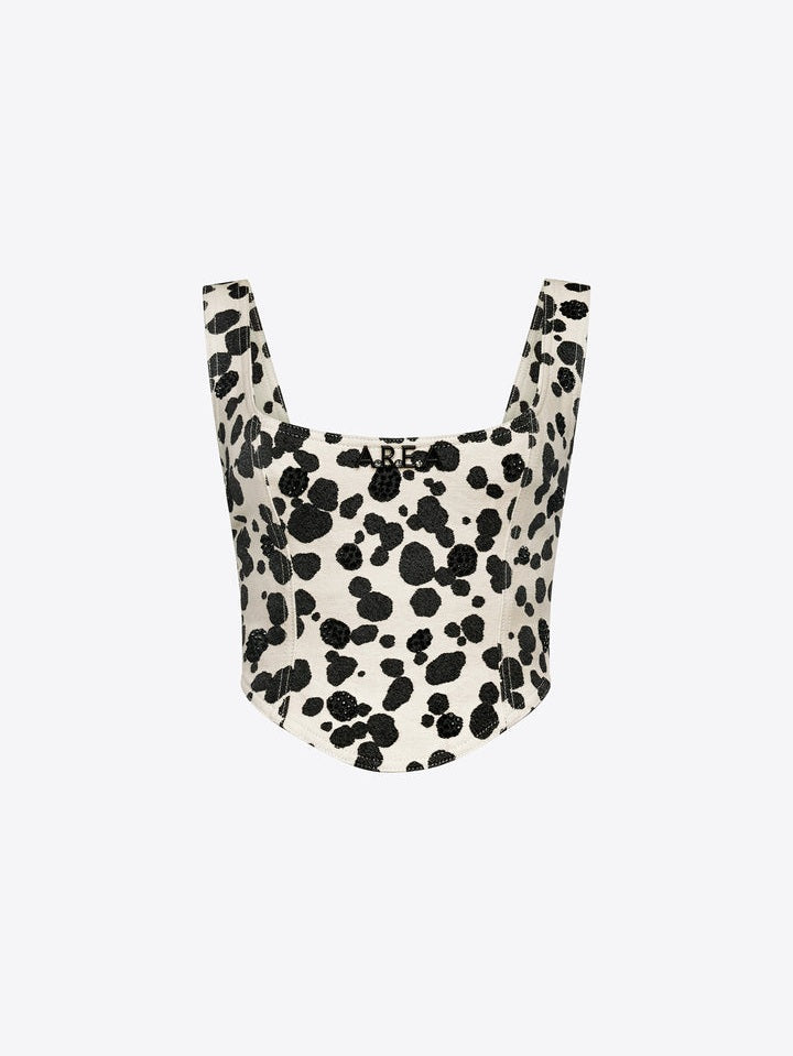Dalmatian denim corset top